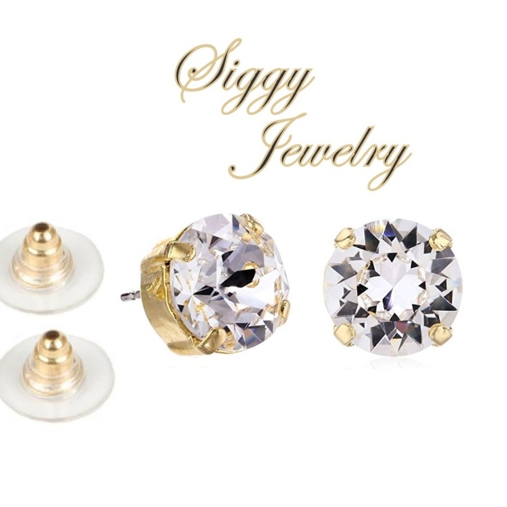 Swarovski® Clear Crystal 8mm Stud Earrings - Picture 4 of 9